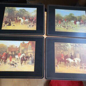 Pimpernel Tally Ho Cork-Backed Large Placemats, Set of 4, 15.7 X 11.7" VINTAGE